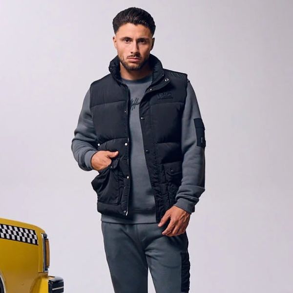 Malelions Crinkle Padded Bodywarmer Zwart
