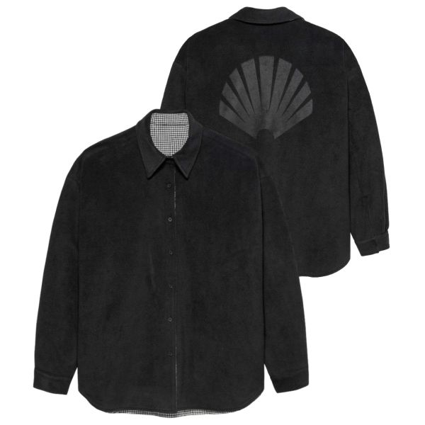 New Amsterdam Surf Association Reversible Fleece Overshirt Zwart/Wit