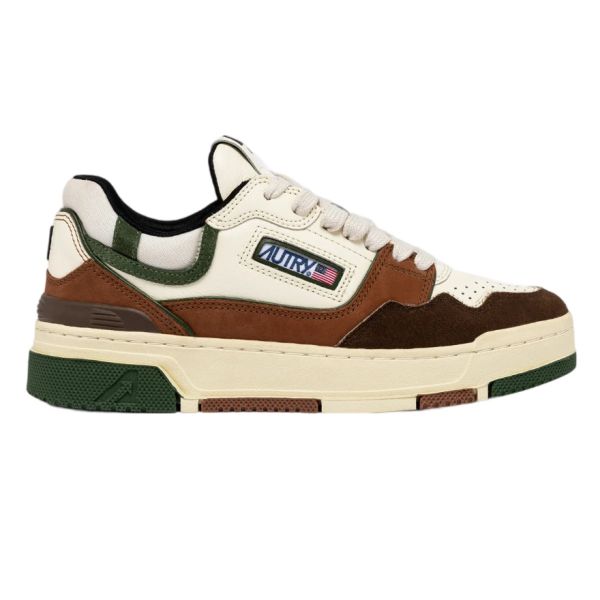 Autry CLC Low Sneaker Off White/Bruin/Groen