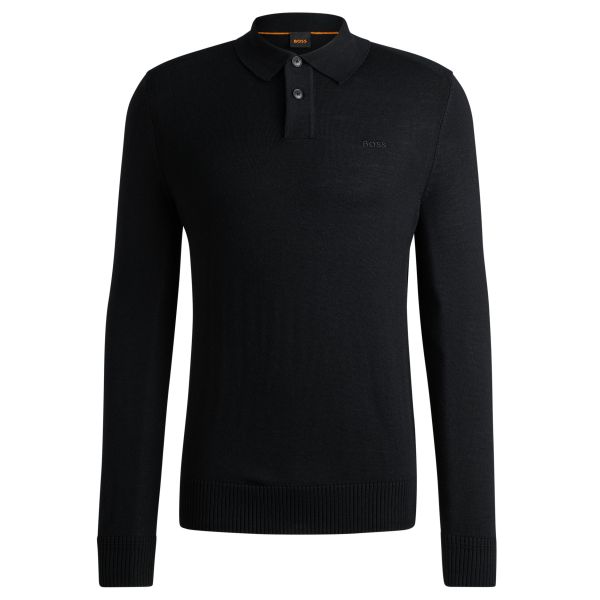 Boss Asac Longsleeve Polo Zwart