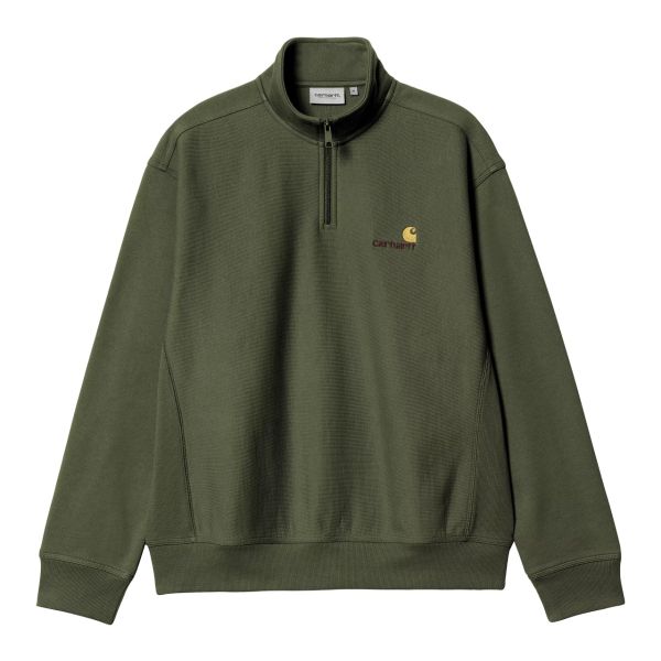 Carhartt Half Zip American Script Sweater Donker Groen