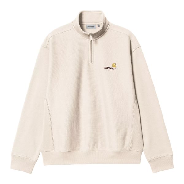 Carhartt Half Zip American Script Sweater Off White