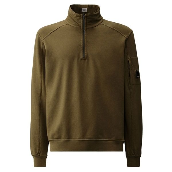 CP Company Light Fleece Half Zip Sweater Donker Groen