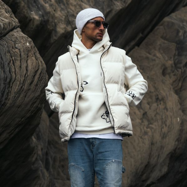 Croyez Allover Bodywarmer Off White
