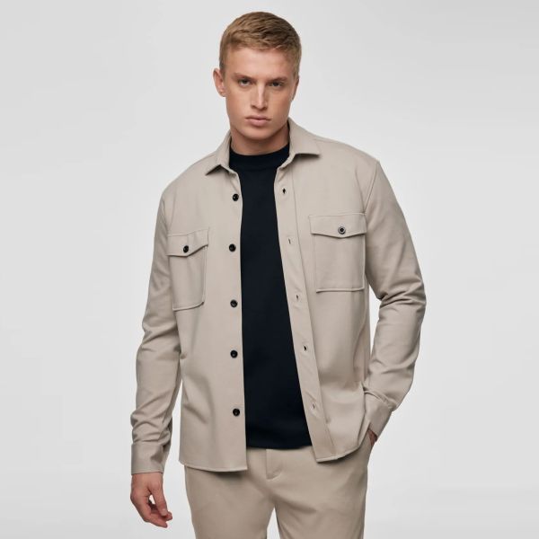 Genti Midtown Overshirt Beige