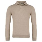 Gran Sasso Knitted Longsleeve Polo Beige