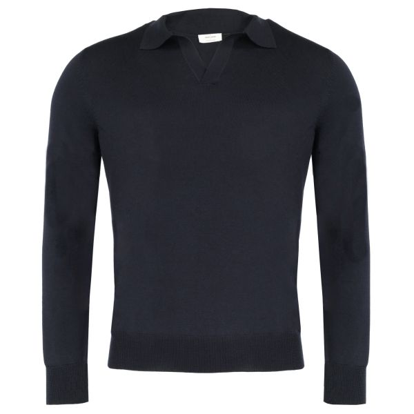 Gran Sasso Tennis Longsleeve Polo Navy