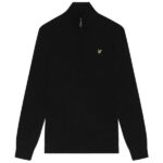 Lyle & Scott Cotton Merino Quarter Zip Sweater Zwart