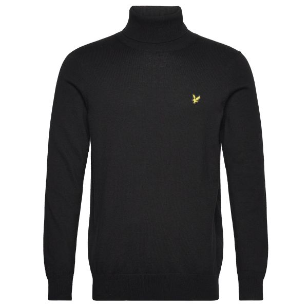 Lyle & Scott Cotton Merino Turtleneck Sweater Zwart