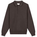 Olaf Oversized Knitted Longsleeve Polo Bruin