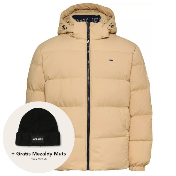 tommy jeans essential down puffer beige