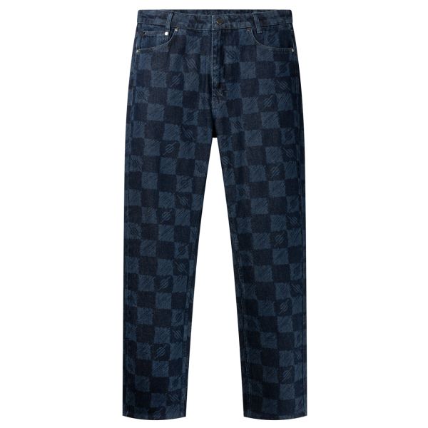 Daily Paper Kibo Check Jacquard Jeans Blauw