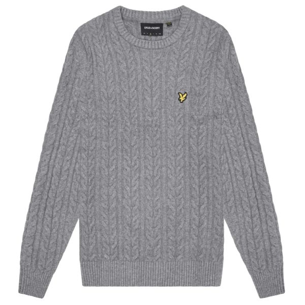 Lyle & Scott Cable Sweater Grijs