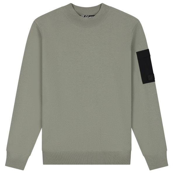 Malelions Knitted Pocket Sweater Licht Groen