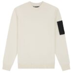 Malelions Knitted Pocket Sweater Off White