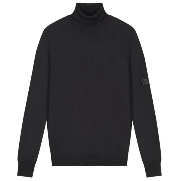 Malelions Knitted Turtleneck Sweater Zwart