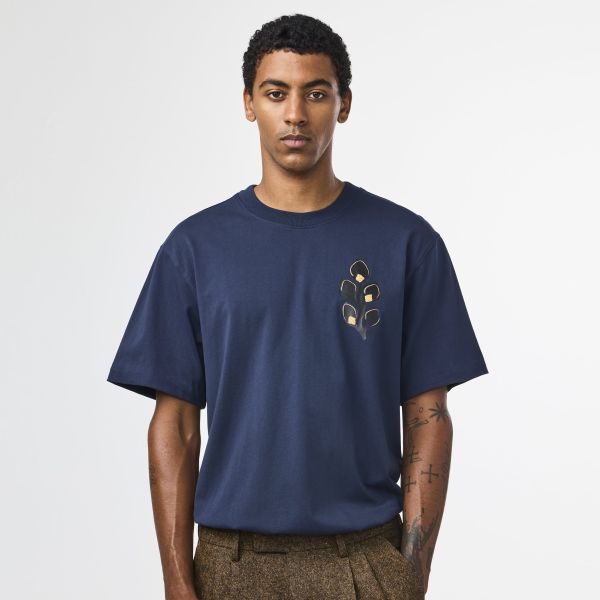 NN.07 Adam Print T-shirt Navy