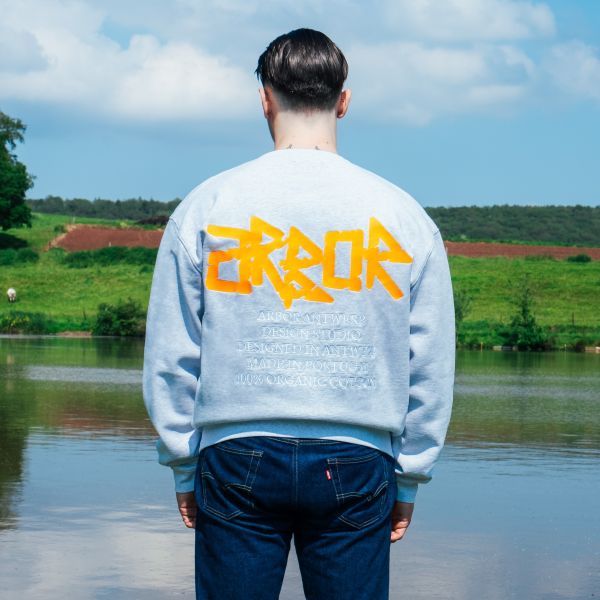 Arbor Antwerp Orange Neon Sweater Grijs