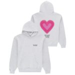 Arbor Antwerp Pink Gradient Heart Hoodie Grijs