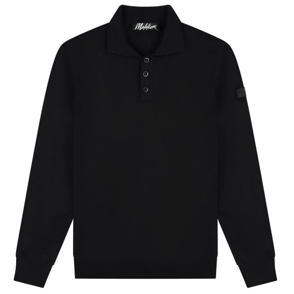 Malelions Knitted Longsleeve Polo Zwart