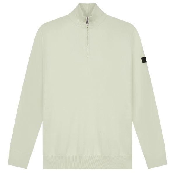 Malelions Knitted Quarter Zip Sweater Licht Groen