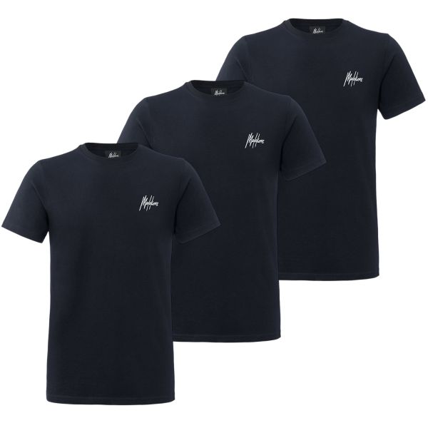 Malelions Signature T-shirt 3-Pack Navy