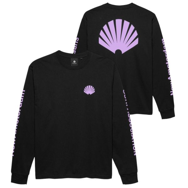 New Amsterdam Surf Association Logo Longsleeve T-shirt Zwart/Paars