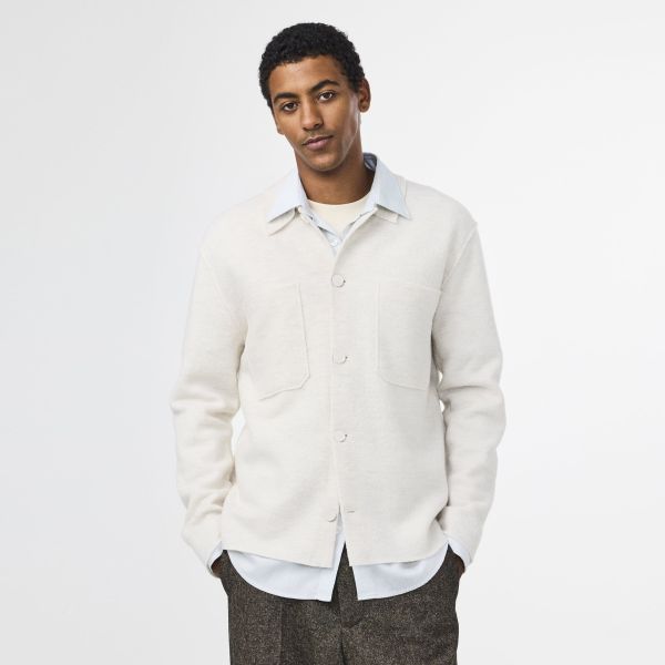 NN.07 Jonas Knit Overshirt Off White