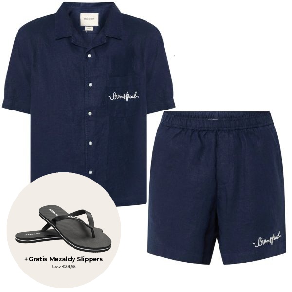 Garden Hose Linen Zomerset Navy