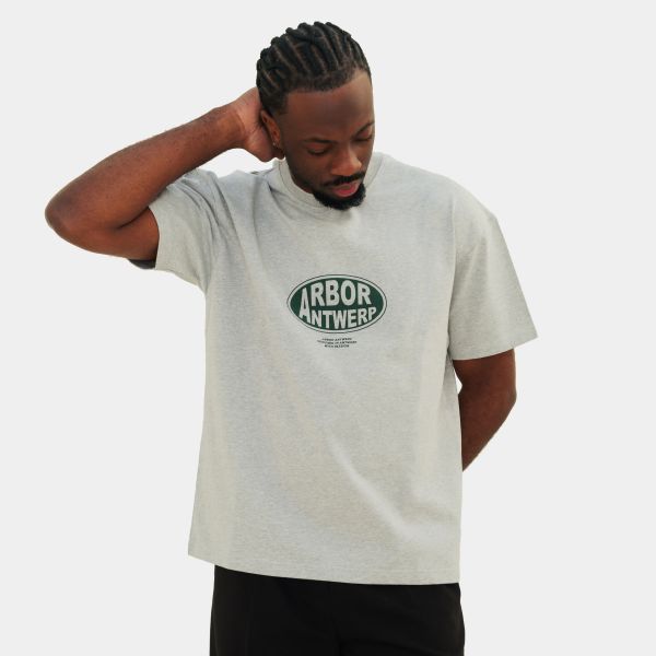 Arbor Antwerp Green Oval Logo T-shirt Grijs