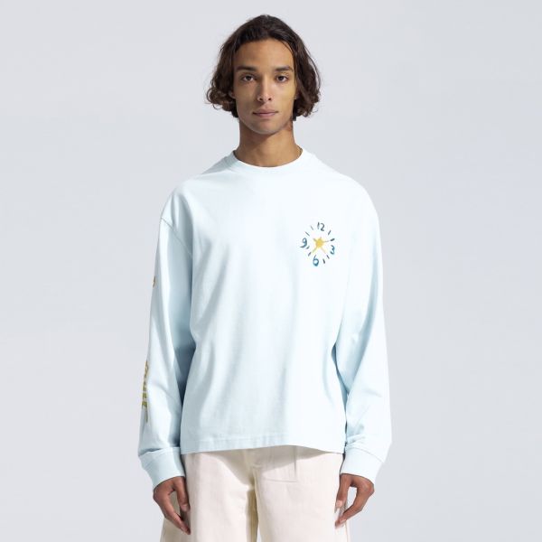 Bram’s Fruit Clock Longsleeve T-shirt Licht Blauw