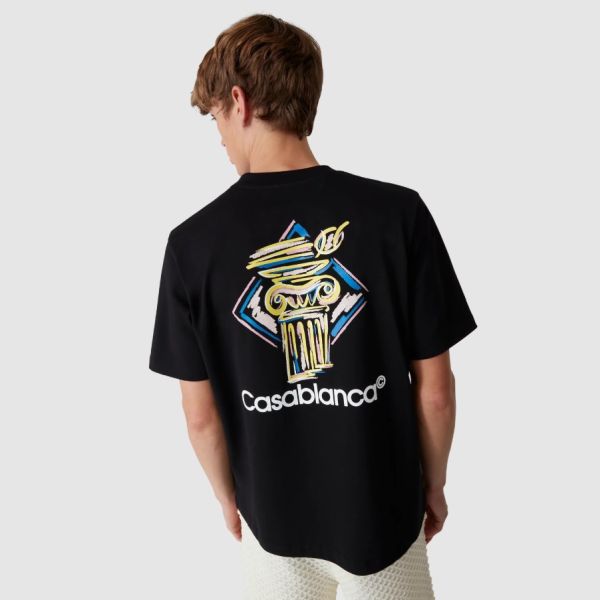 Casablanca Diamond Column T-shirt Zwart