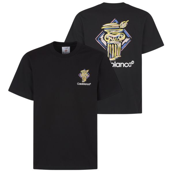 Casablanca Diamond Column T-shirt Zwart