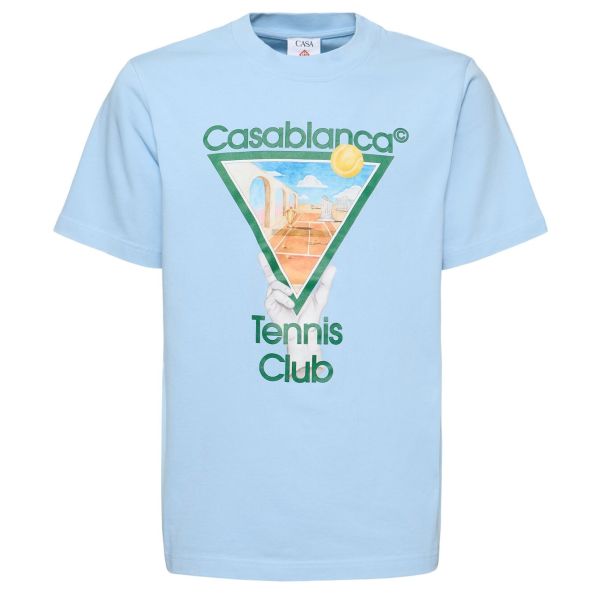 Casablanca Metaphysical Tennis Icon T-shirt Licht Blauw