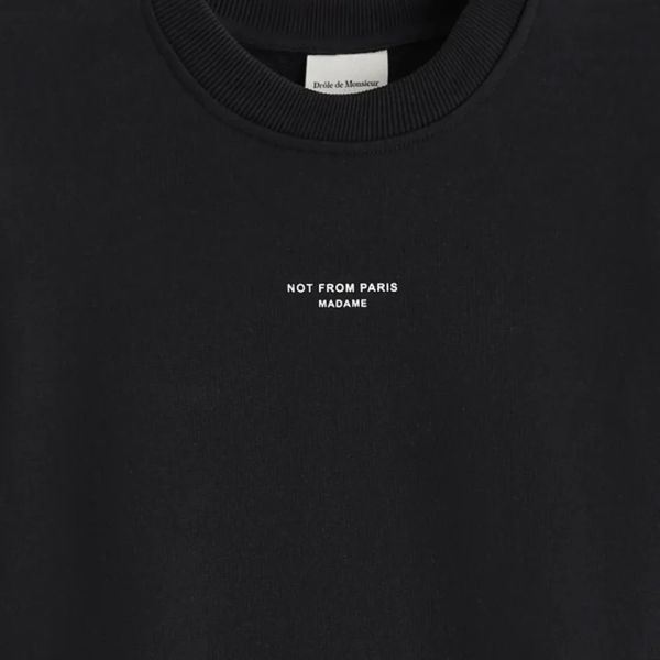 Drôle De Monsieur Slogan Classique Sweater Zwart