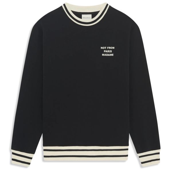 Drôle De Monsieur Slogan Sport Sweater Zwart
