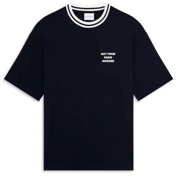 Drôle De Monsieur Slogan Sport T-shirt Zwart