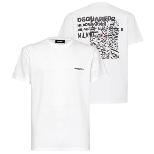 Dsquared2 Ceresio Map T-shirt Wit