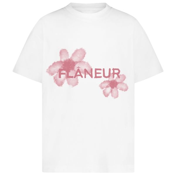 Flâneur Floral Watercolor T-shirt Wit/Roze