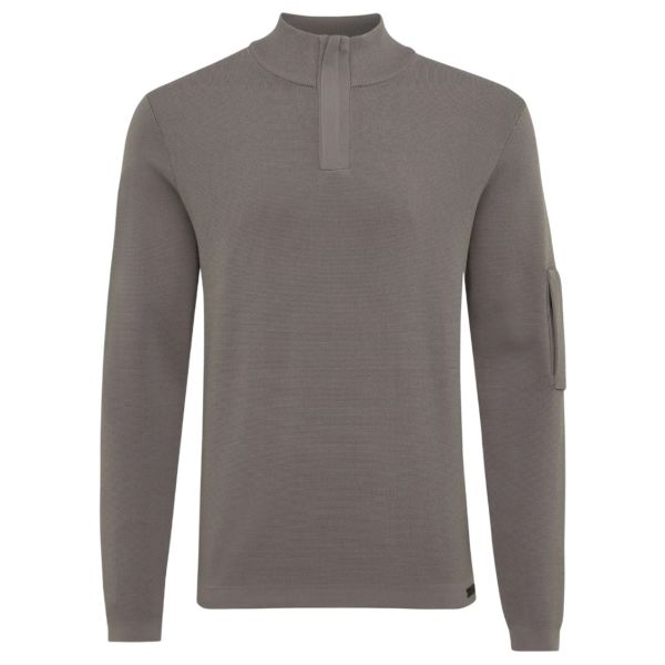 Genti Turtle Zip Sweater Bruin