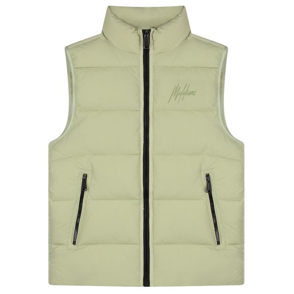 Malelions Matt Crinkle Padded Bodywarmer Licht Groen