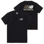 New Balance Athletics Multi Color Logo T-shirt Zwart