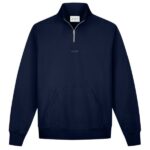 Olaf Block Zip Mock Sweater Navy