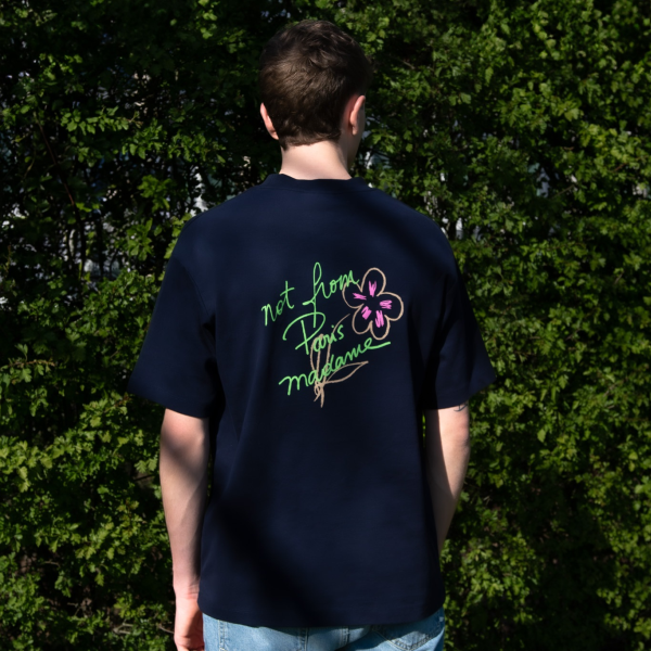 Drôle De Monsieur Slogan Esquisse T-shirt Navy