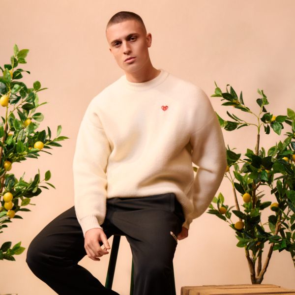 Croyez Heart Knit Sweater Off White
