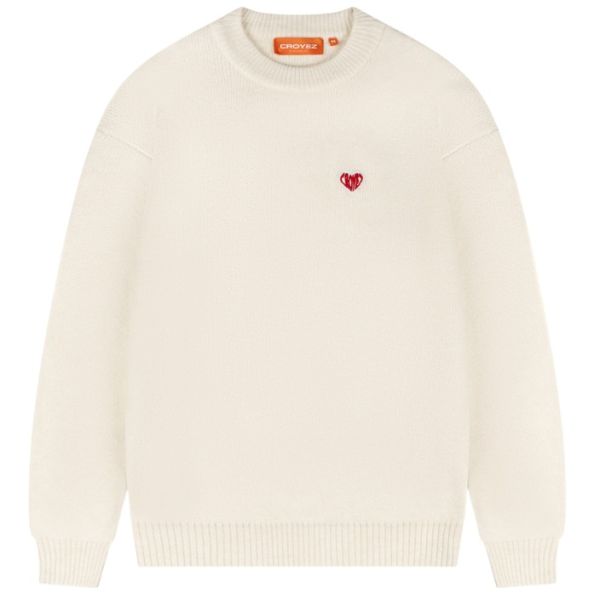 Croyez Heart Knit Sweater Off White