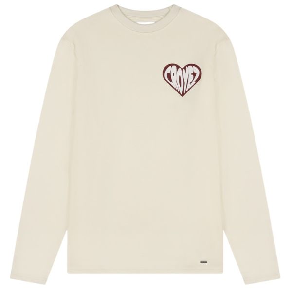 Croyez Puffed Heart Longsleeve T-shirt Off White