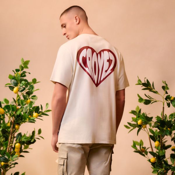 Croyez Puffed Heart T-shirt Off White