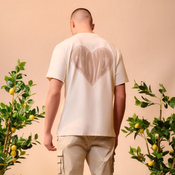 Croyez Puffed Heart T-shirt Off White/Beige