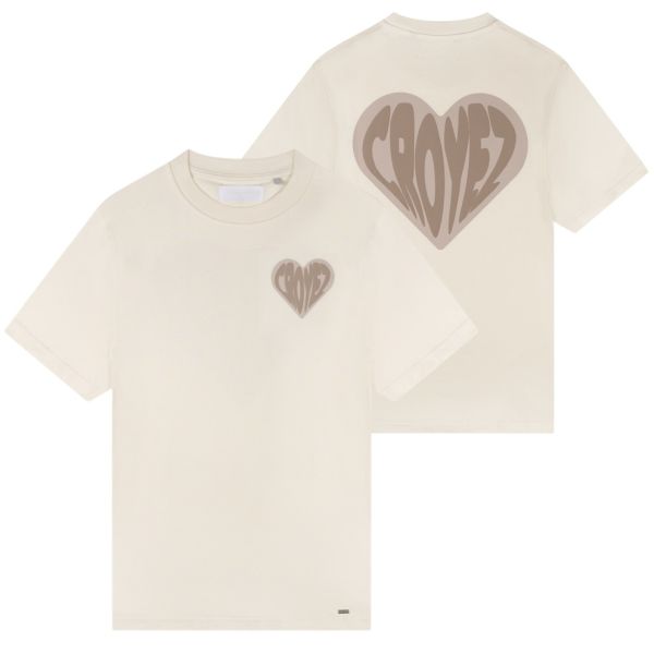 Croyez Puffed Heart T-shirt Off White/Beige
